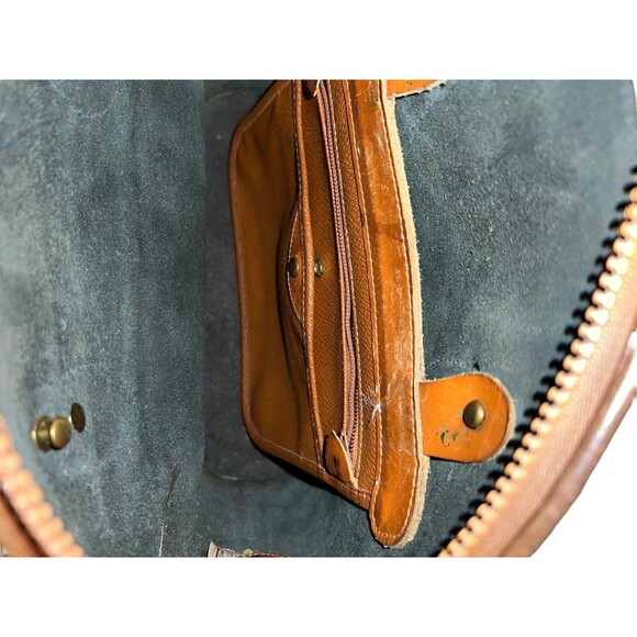 Vintage Dooney & Bourke All Weather Leather Pebble Green Tan Satchel Handbag USA - Picture 9 of 10